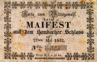 Original Eintrittskarte zur Hambacher Festtafel