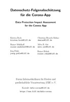 Datenschutz-Folgenabschätzung (DSFA) für die Corona-App - Deckblatt